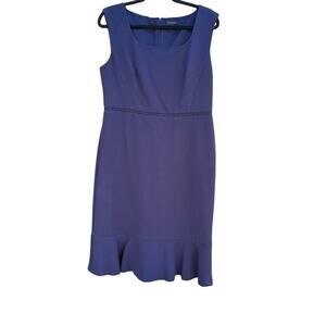 NWT Ann Taylor Navy Blue A line peplum sleeveless dress, women’s size 10